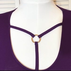 NWT: Sexy High/Low Strappy Purple Tee (Size M)